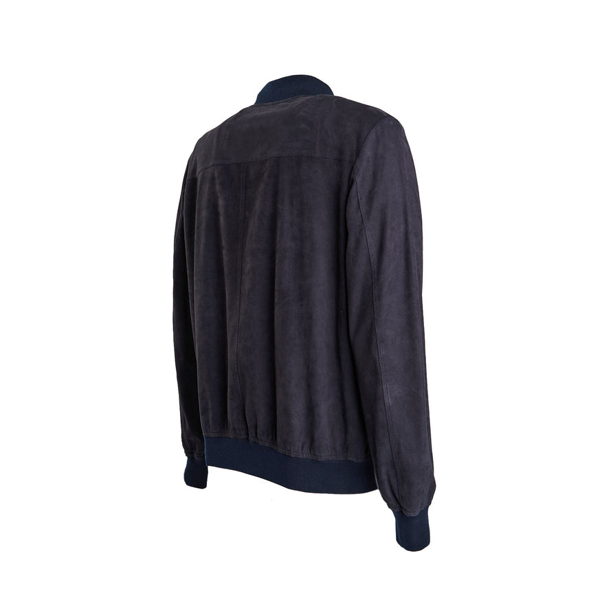 BLUE JACKET IN SUEDE LEATHER