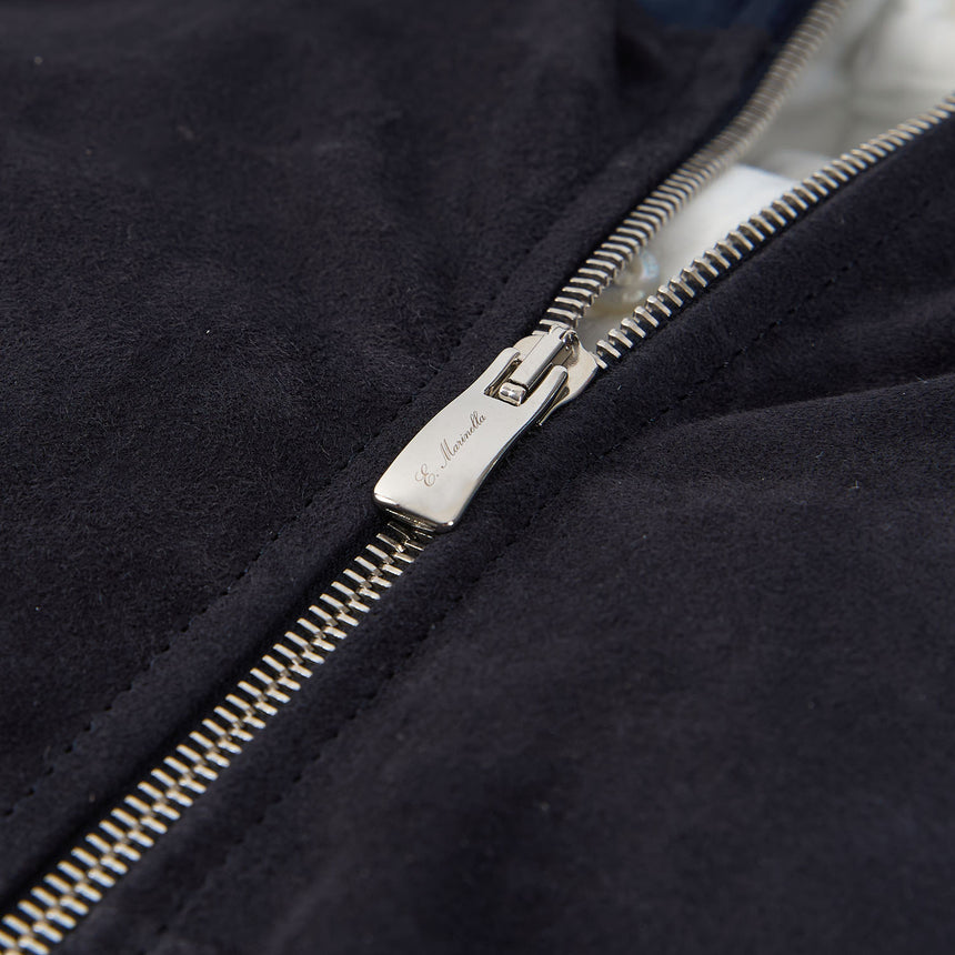 BLUE JACKET IN SUEDE LEATHER