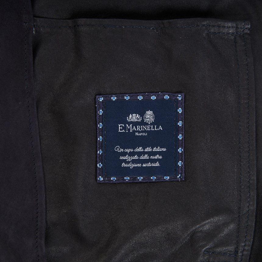 BLUE JACKET IN SUEDE LEATHER