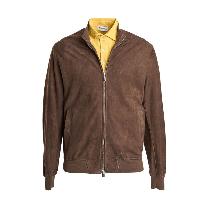 BROWN JACKET IN SUEDE LEATHER