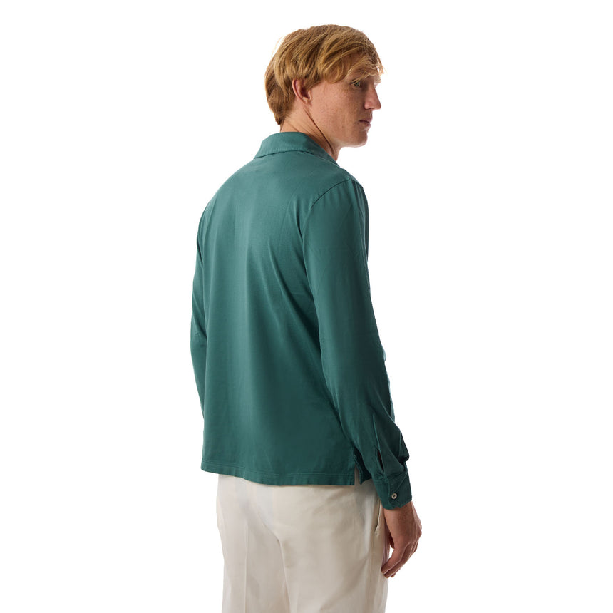 POLO MANICA LUNGA VERDE SCURO