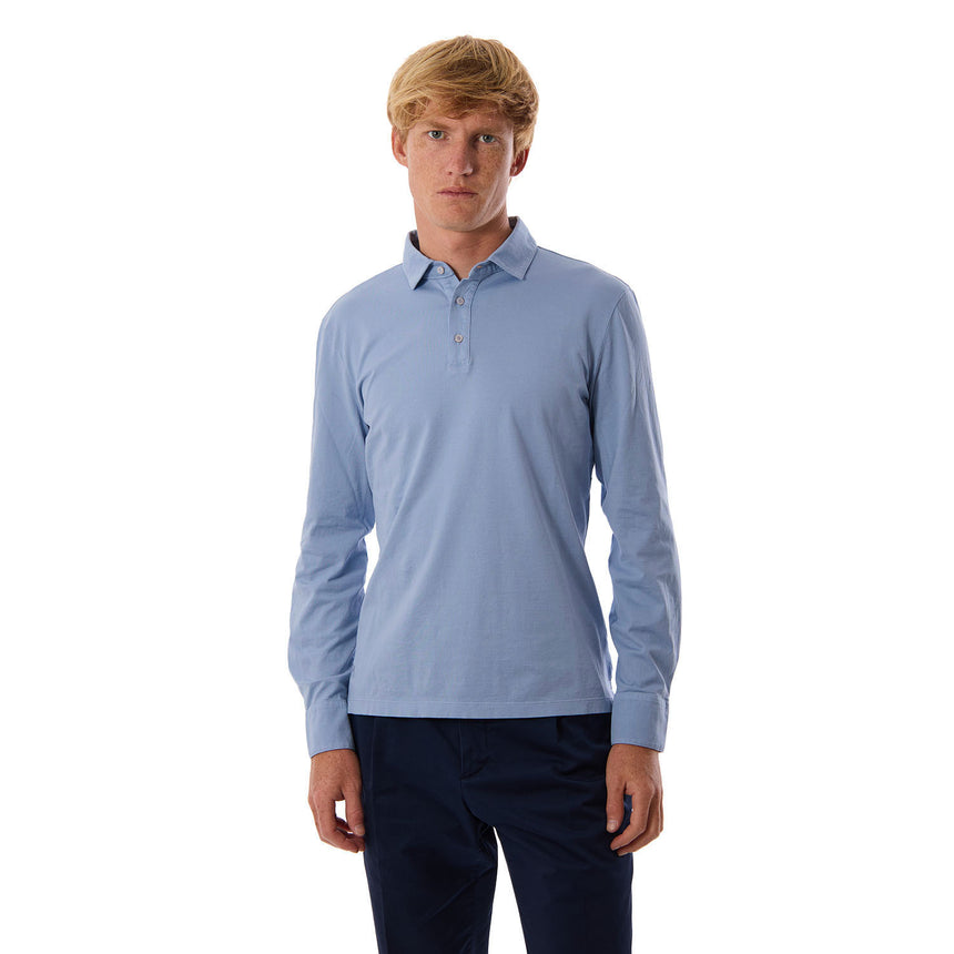 POLO MANICA LUNGA AZZURRO POLVERE