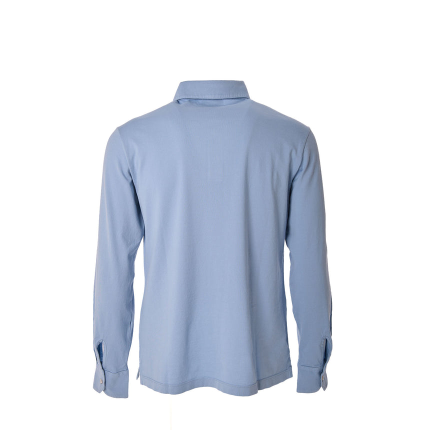POLO MANICA LUNGA AZZURRO POLVERE