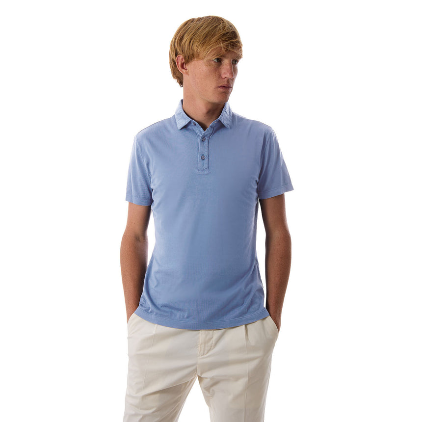 POLO MANICA CORTA AZZURRO POLVERE