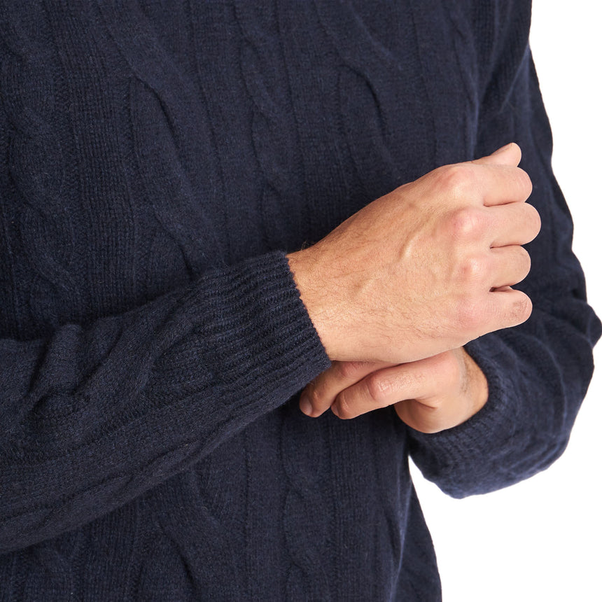 DARK BLUE CASHMERE TURTLENECK SWEATER