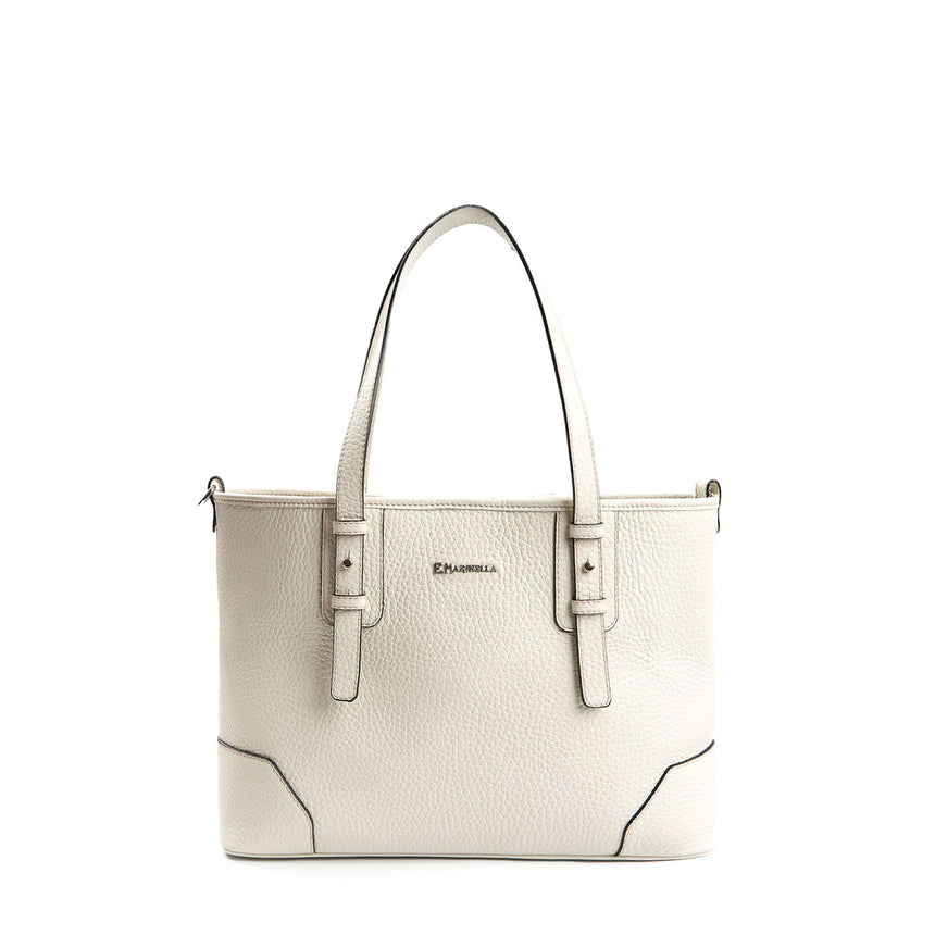 WHITE MIDI TOTE BAG