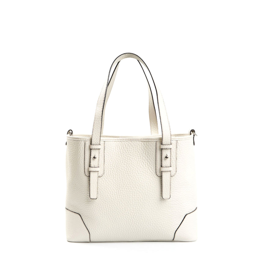 WHITE MIDI TOTE BAG