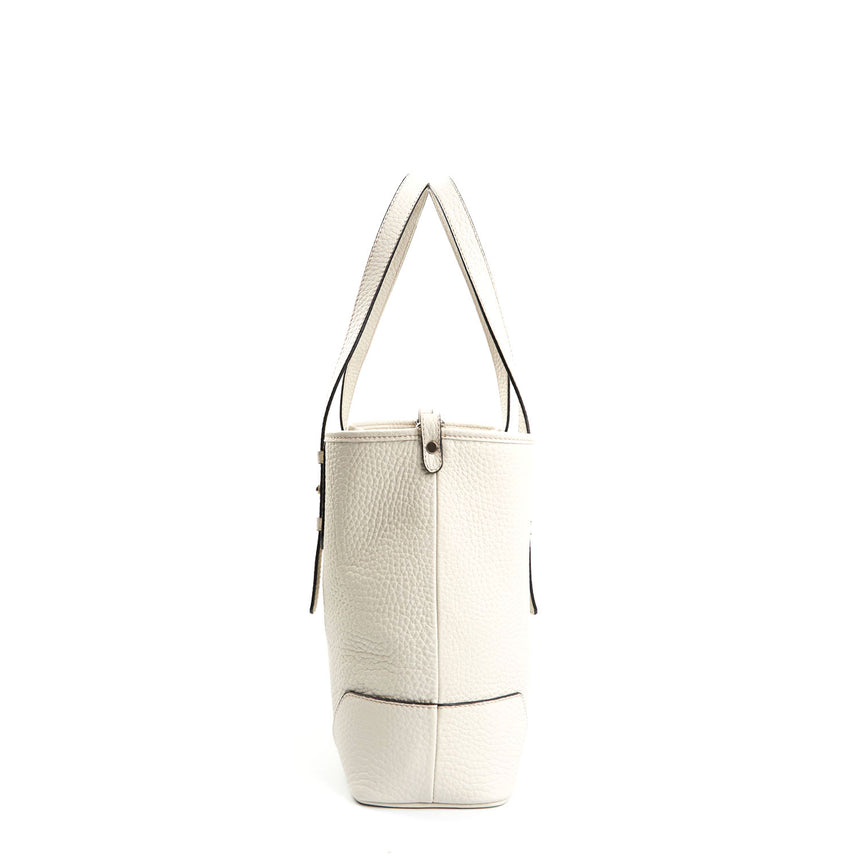 WHITE MIDI TOTE BAG