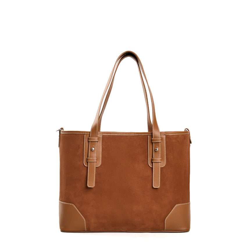 LIGHT BROWN MIDI TOTE BAG