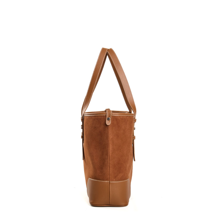 LIGHT BROWN MIDI TOTE BAG