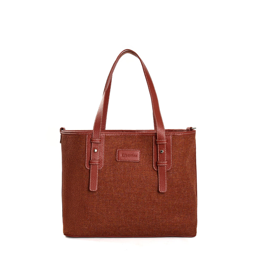 LIGHT BROWN MIDI TOTE BAG