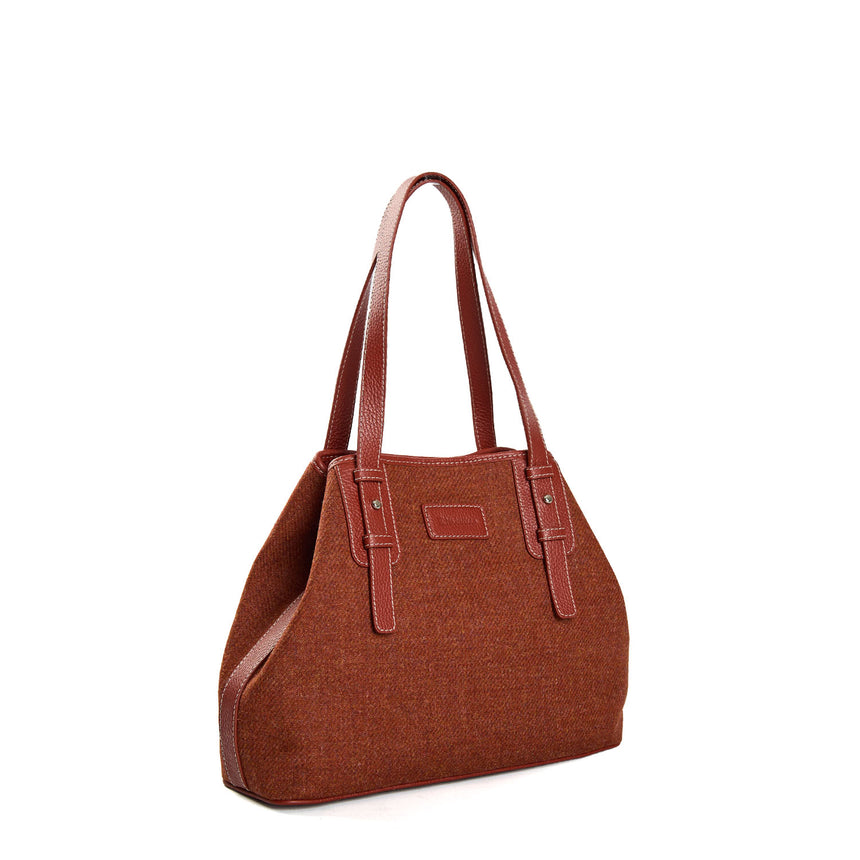 LIGHT BROWN MIDI TOTE BAG