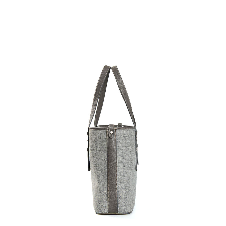 LIGHT GREY MIDI TOTE BAG