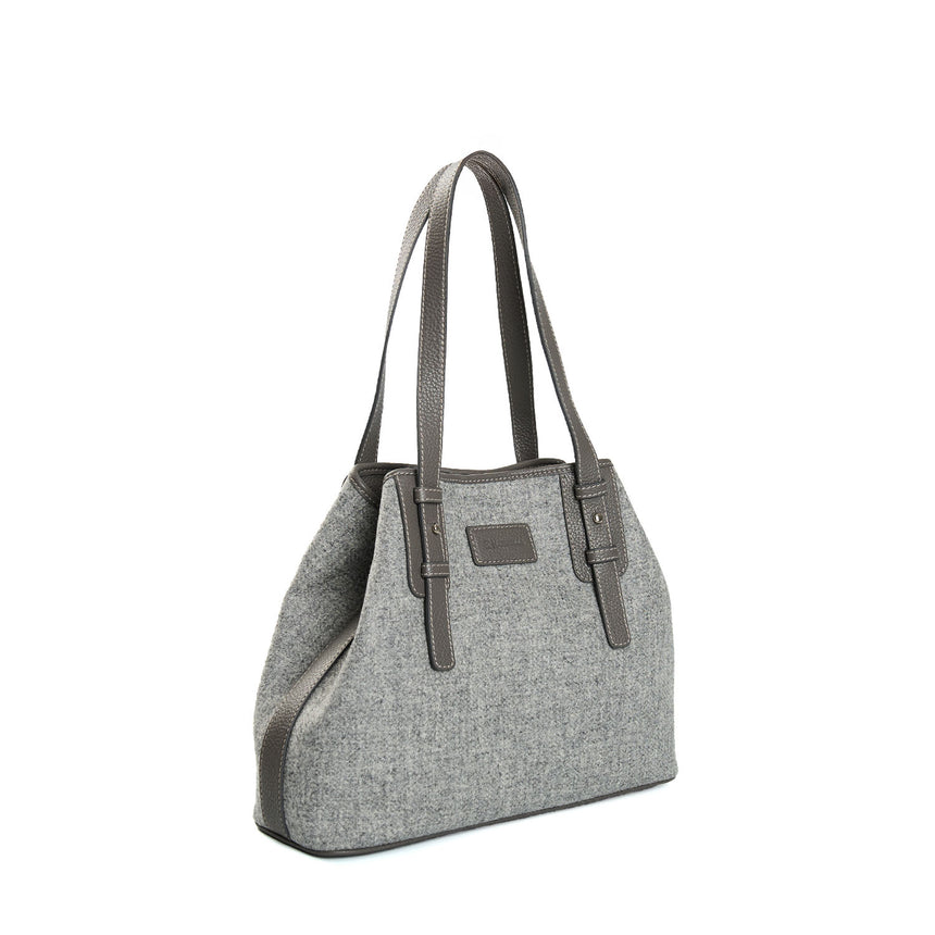 LIGHT GREY MIDI TOTE BAG