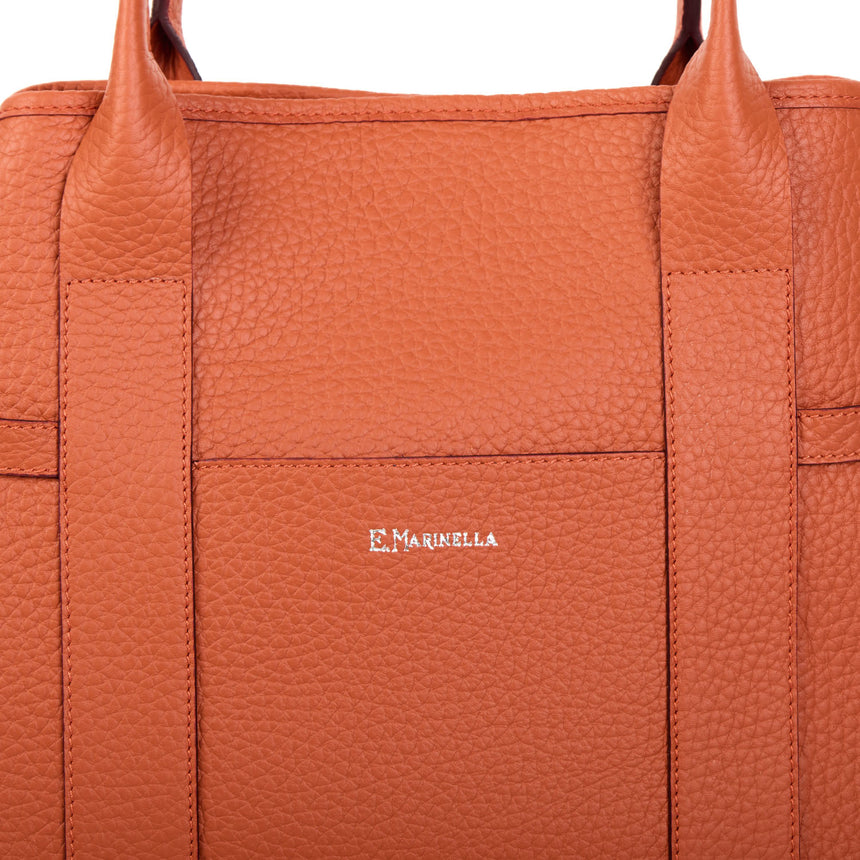ORANGE MIDI TOTE BAG SIDE BUCKLES