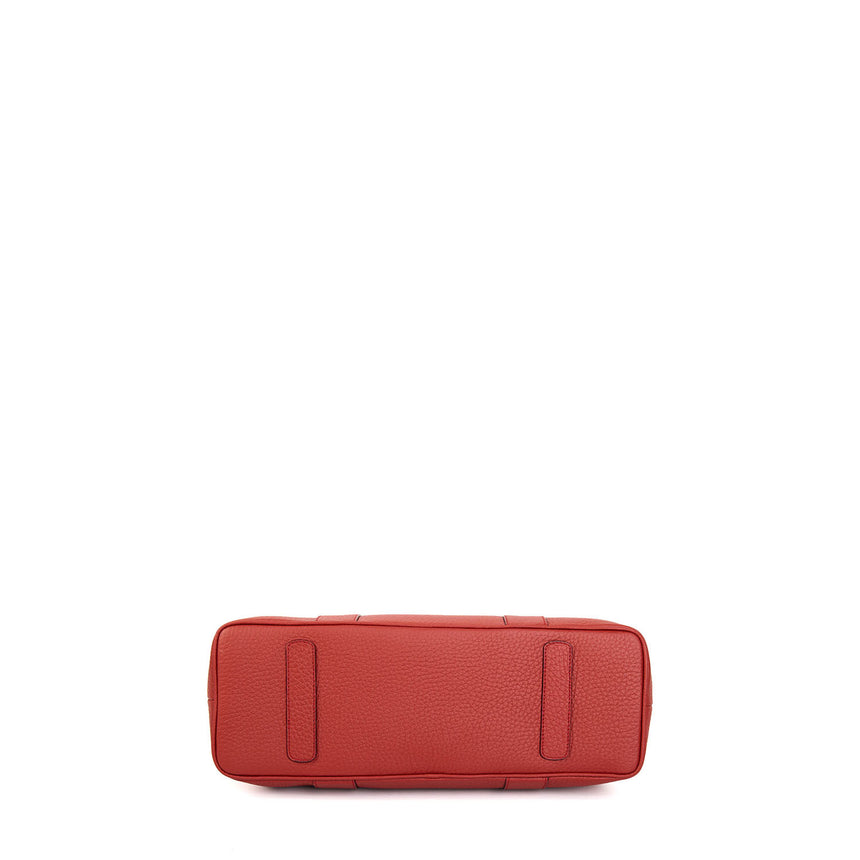 RED MIDI TOTE BAG SIDE BUCKLES