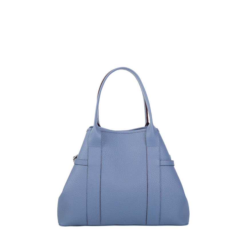 POWDER BLUE MIDI TOTE BAG SIDE BUCKLES