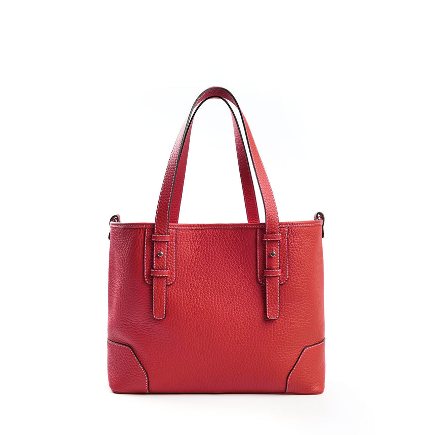 RED MIDI TOTE BAG