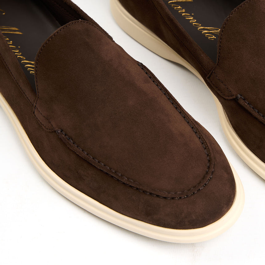 DARK BROWN UNLINED LOAFER