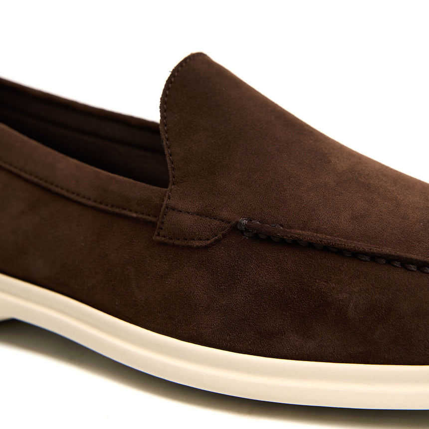 DARK BROWN UNLINED LOAFER