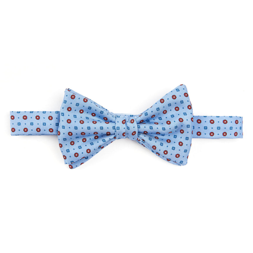 PAPILLON ANNODATO IN SETA AZZURRO