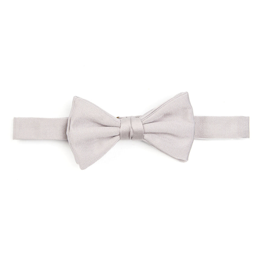 LIGHT GREY PRE-KNOTTED SILK BOWTIE