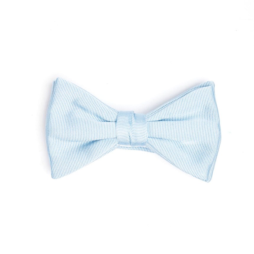 PAPILLON ANNODATO IN SETA AZZURRO