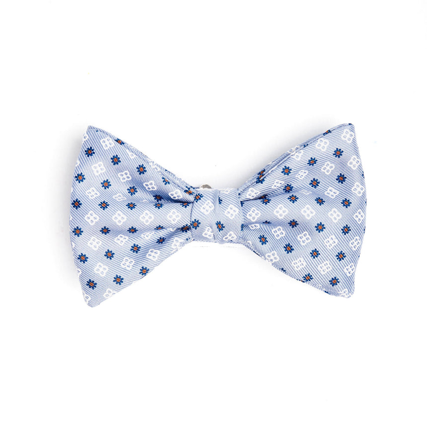 PAPILLON ANNODATO IN SETA AZZURRA