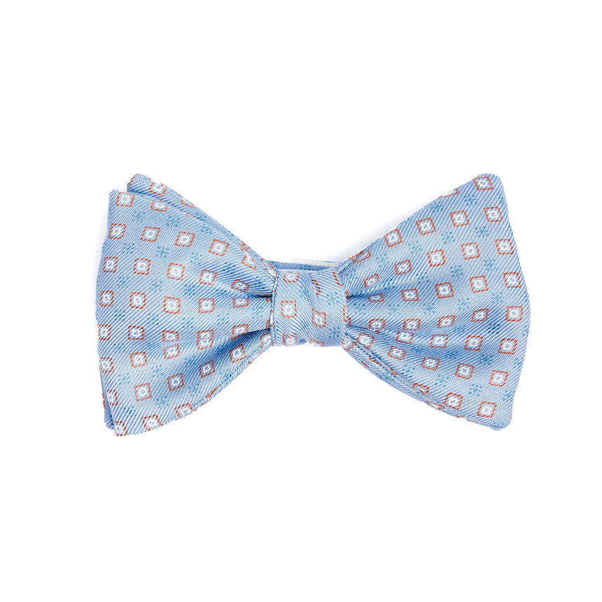 PAPILLON ANNODATO IN SETA AZZURRA