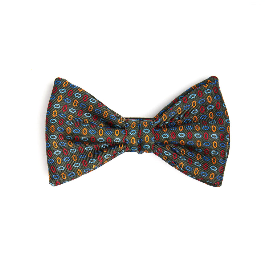 PAPILLON ANNODATO IN SETA VERDE SCURO