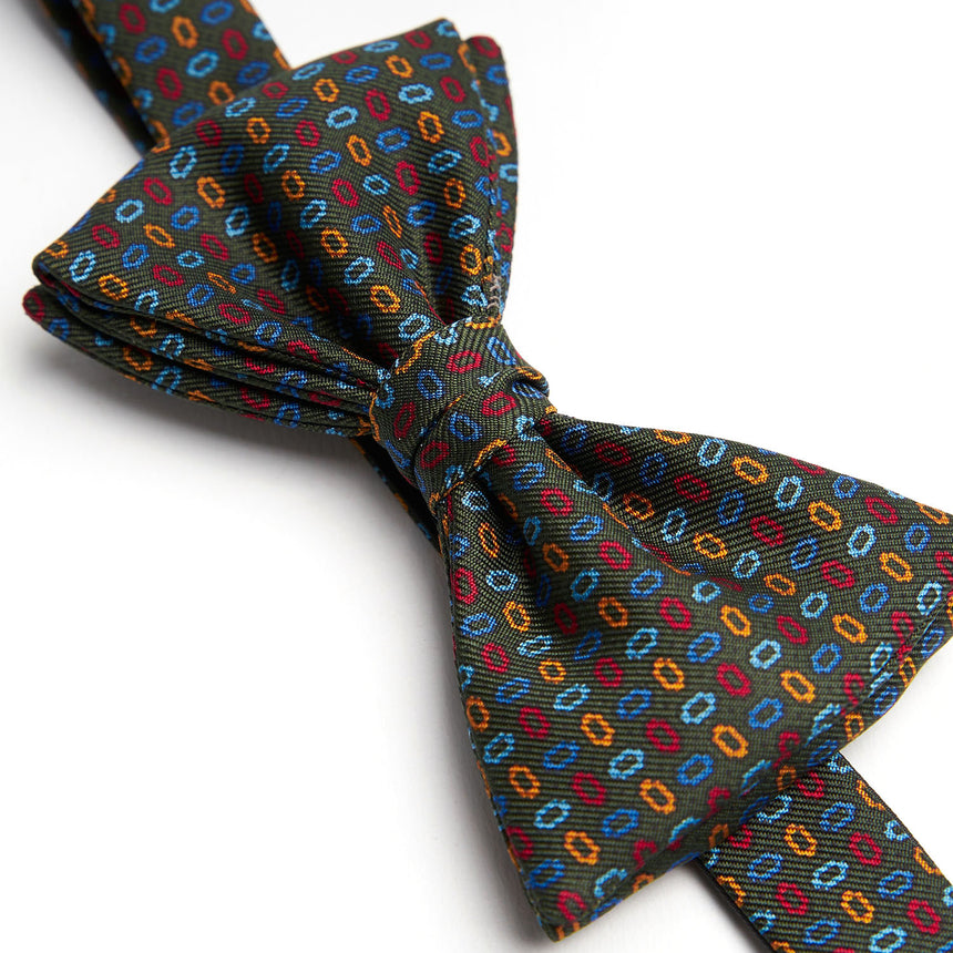 PAPILLON ANNODATO IN SETA VERDE SCURO