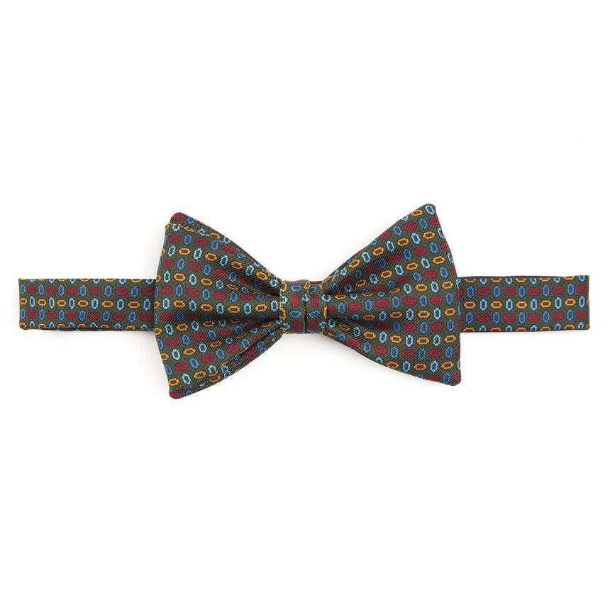 PAPILLON ANNODATO IN SETA VERDE SCURO