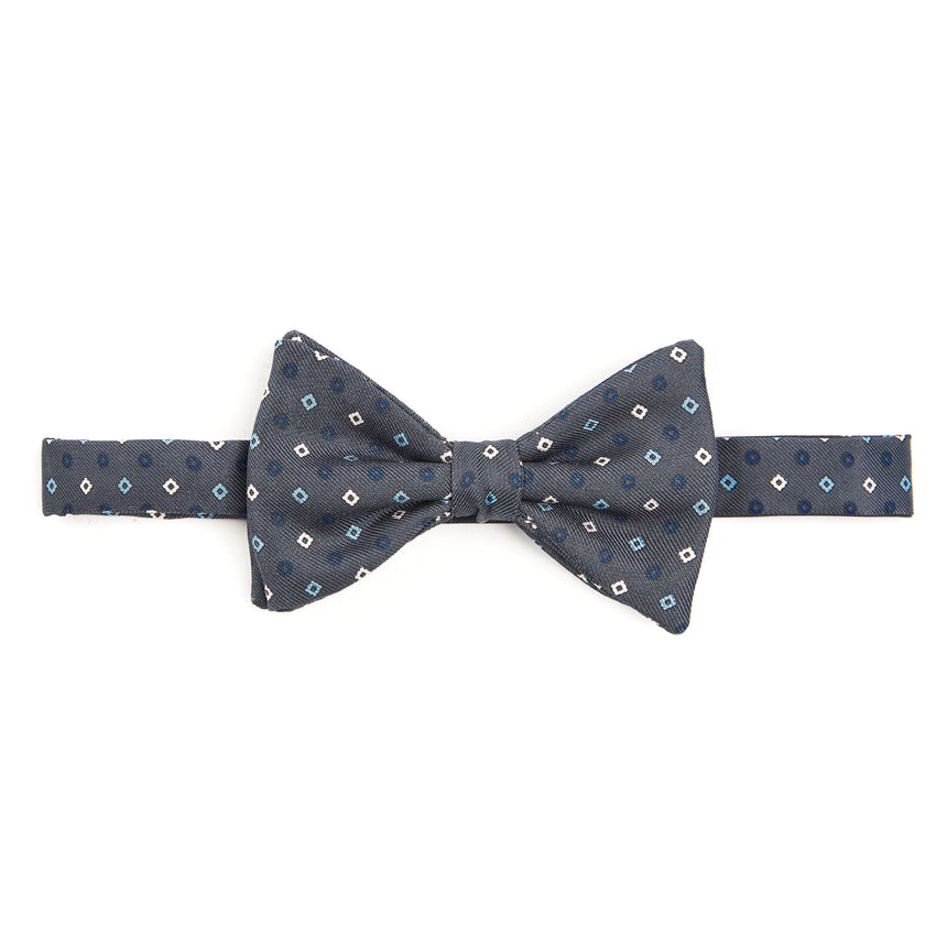 DARK GREY PRE-KNOTTED SILK BOWTIE