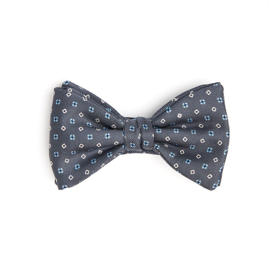 DARK GREY PRE-KNOTTED SILK BOWTIE