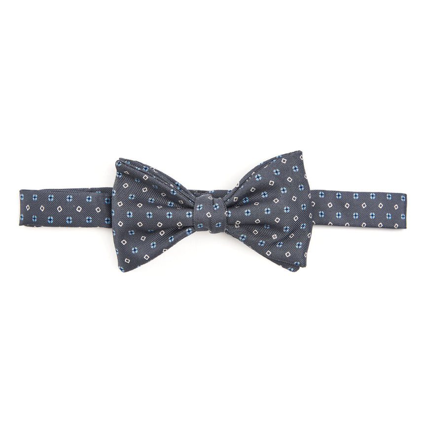 DARK GREY PRE-KNOTTED SILK BOWTIE