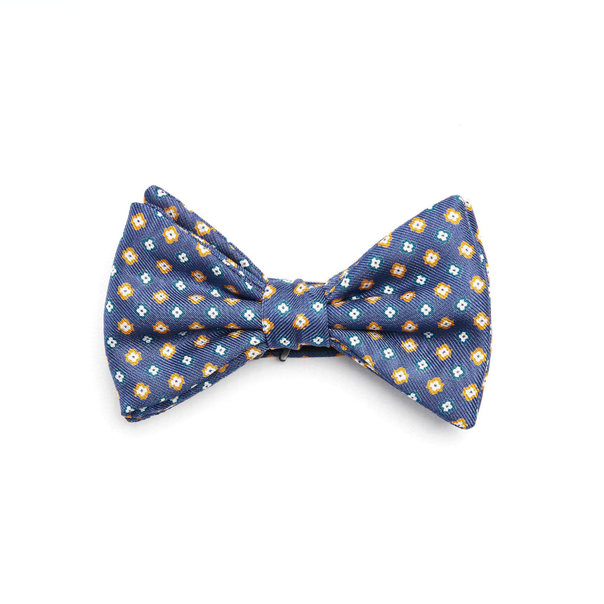 BLUE PRE-KNOTTED SILK BOWTIE