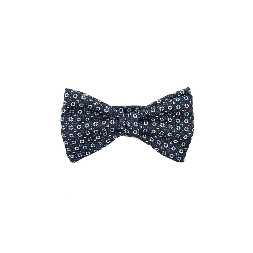 DARK BLUE PRE-KNOTTED SILK BOWTIE
