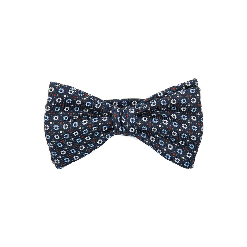 PAPILLON ANNODATO IN SETA BLU SCURO