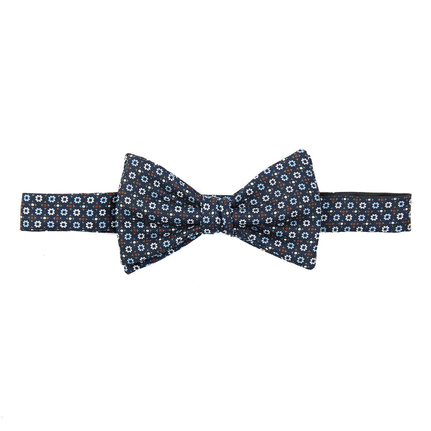DARK BLUE PRE-KNOTTED SILK BOWTIE