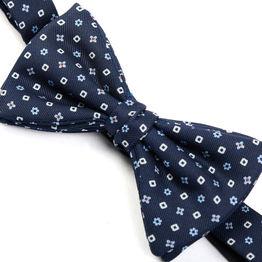 DARK BLUE PRE-KNOTTED SILK BOWTIE
