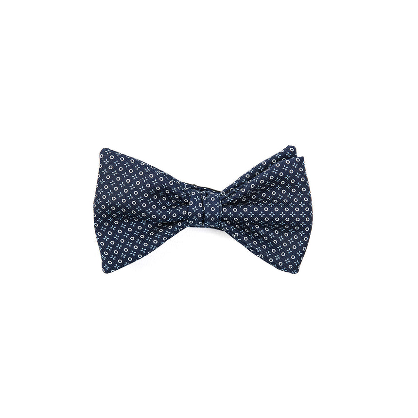 DARK BLUE PRE-KNOTTED SILK BOWTIE