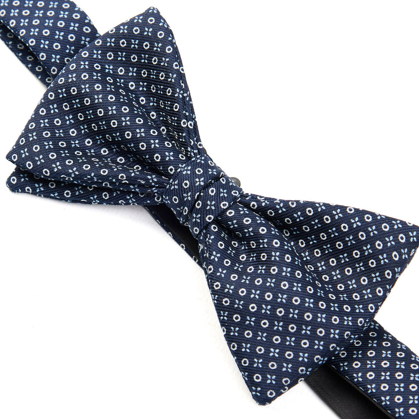 DARK BLUE PRE-KNOTTED SILK BOWTIE