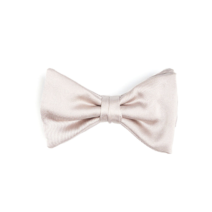 LIGHT GREY PRE-KNOTTED SILK SATIN BOWTIE