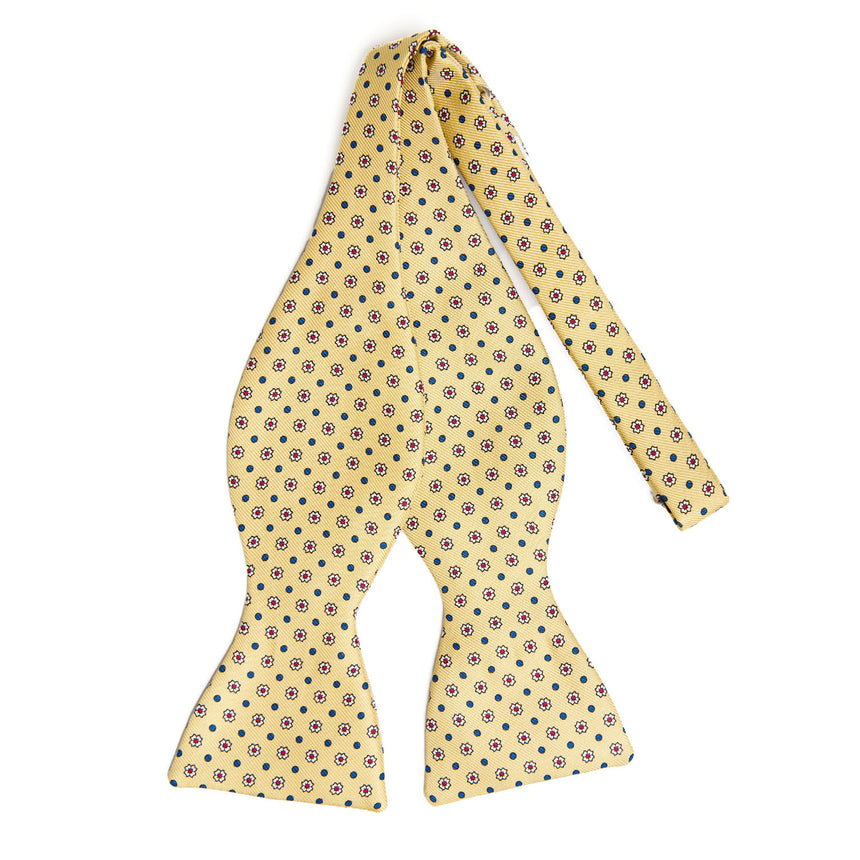 YELLOW SILK BOWTIE TO SELF-TIE