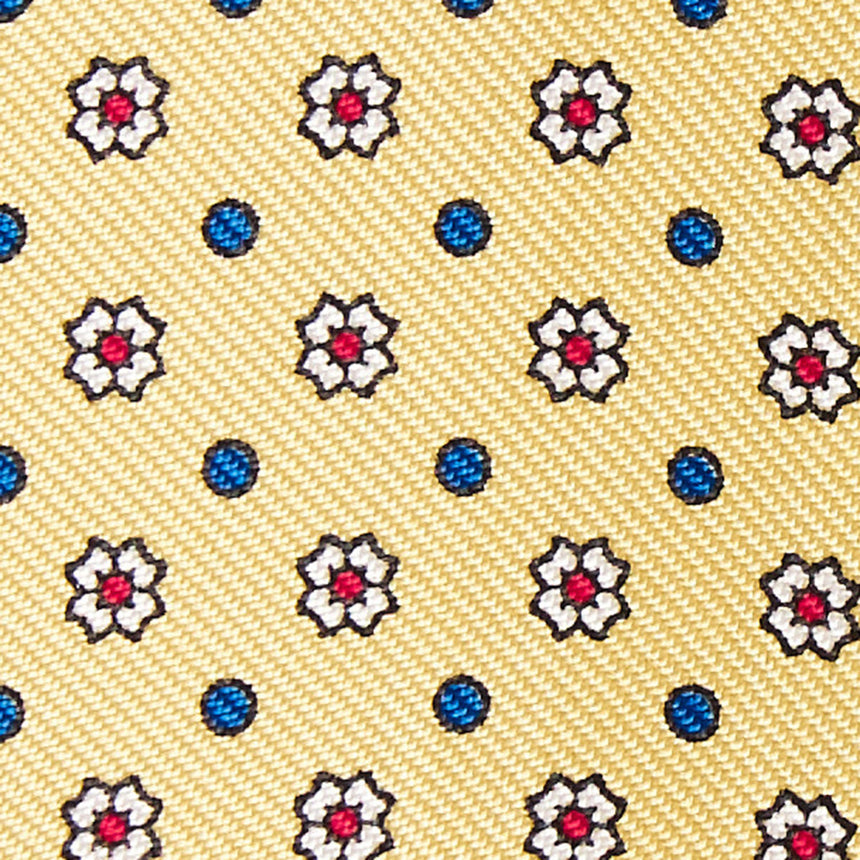 YELLOW SILK BOWTIE TO SELF-TIE