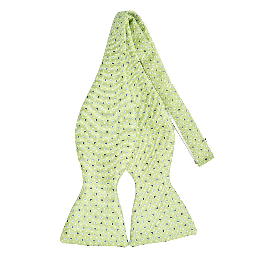 LIGHT GREEN SILK BOWTIE TO SELF-TIE