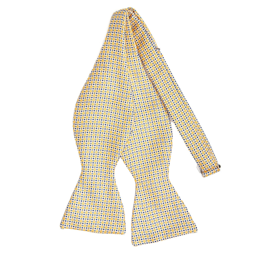 YELLOW SILK BOWTIE TO SELF-TIE