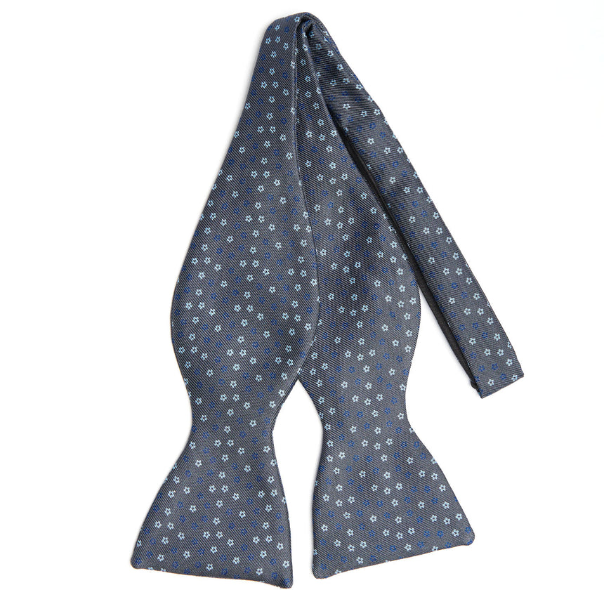 DARK GREY SILK BOWTIE TO SELF-TIE