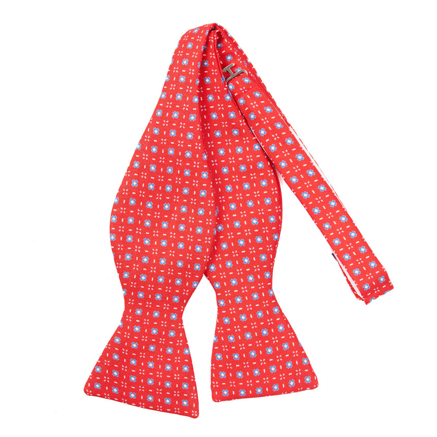RED SILK BOWTIE TO SELF-TIE