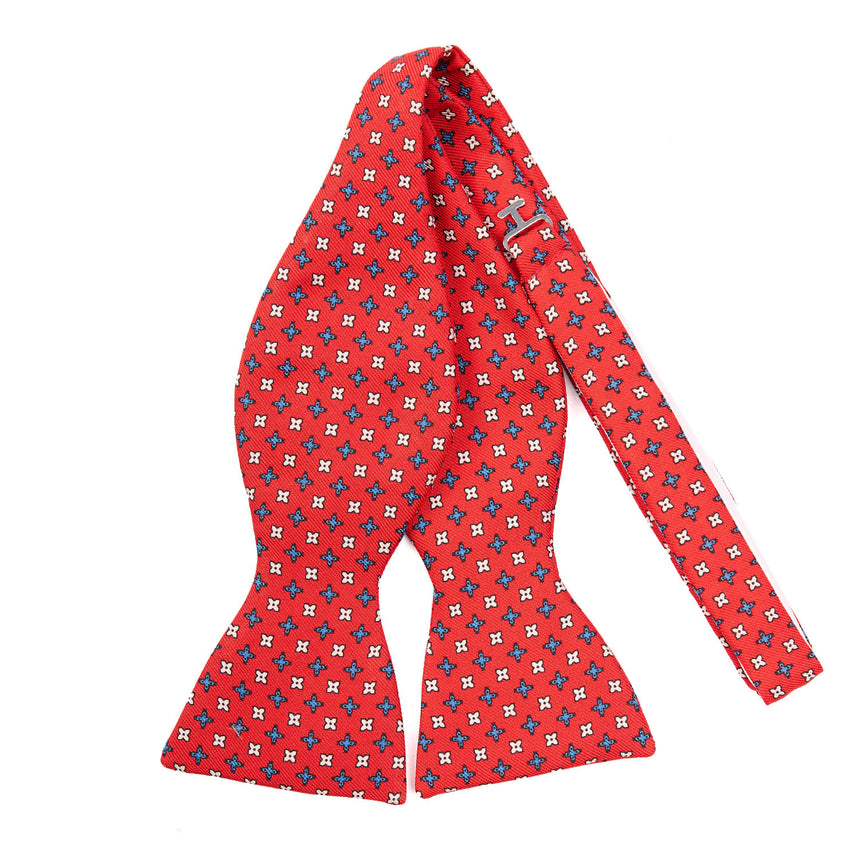 RED SILK BOWTIE TO SELF-TIE